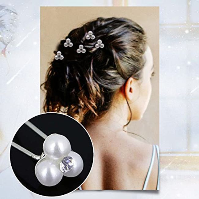 18pcs*2 packs Wedding Faux Pearl Hair Pins Bridal Hair Pearls U
