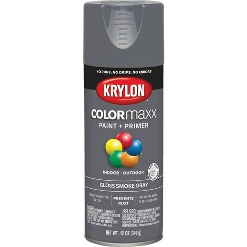 6-Krylon ColorMaxx 12 Oz. Gloss Spray Paint, Smoke Gray Model: K05539007
