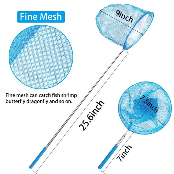 Outdoor Exploration Telescopic Bug-Catching Nets, Fishing Nets, Butterfly Nets for Children's Outdoor Exploration, Nature Exploration Toys (6 Pack)