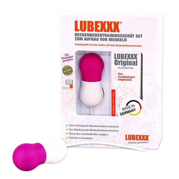 LUBEXXX Beckenbodentrainingsgerät Set, zum Training der Beckenbodenmuskulatur, zur Stärkung des Beckenbodens, zur Steigerung des Lustempfindens, von Frauenärzten empfohlen