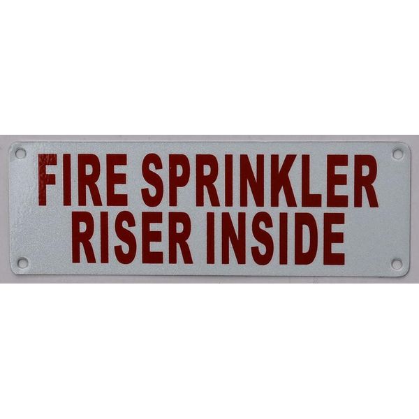 FIRE Sprinkler Riser Inside Sign(White, Reflective !!, Aluminium 2X6)-REF24-1027