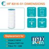 Hurricane HF8316-01 Advanced Pool and Spa Filter Cartridge Replacement, White