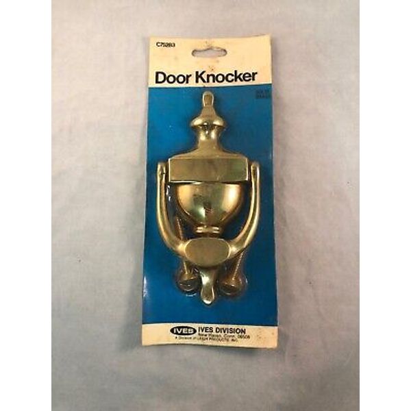 Vintage Door Knocker by Ives Solid Brass Bright Polished Finish NIP