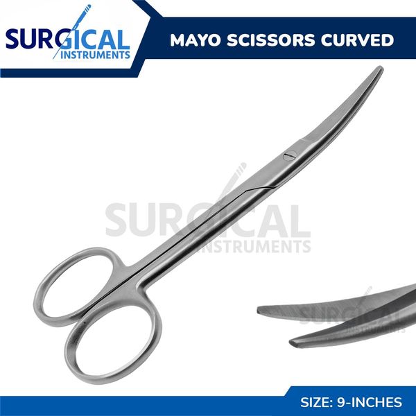 Mayo Dissecting Scissors 9" Curved Stainless Steel German Grade