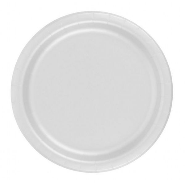 24 Plates 7" Paper Dessert Plates Wax Coated - White