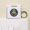 'Happy Barn Owl' Keyring Tape Measure/Spirit Level Tool (KM00041688)