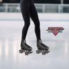 Sure-Grip All American Plus Indoor Black Wheels - Made of Vanathane Technology with 55mm Diameter Wheels - Tough and Lightweight - Hard Rink Wheel - Suitable for Beginners - Set of 8 Wheels