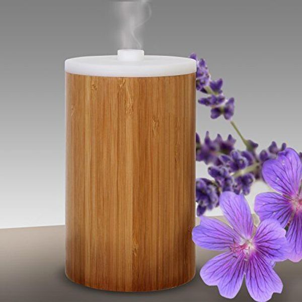 Ivation Aromatherapy Essential Oils Diffuser w/LED Lamp, Bamboo Scent Diffuser