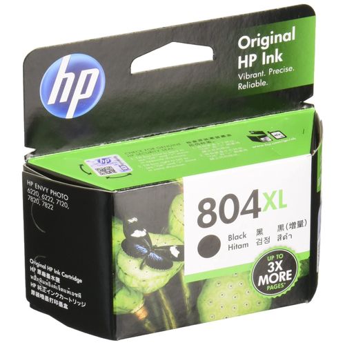 Hewlett Packard (HP) HP 804XL Genuine Ink Cartridge, Black, Extra Volume, T6N12AA