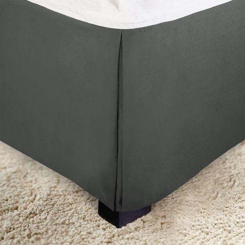 Elegant Comfort 1-Piece Solid Bed Skirt, 1500 Premium Hotel Quality Microfiber, Minimalist Design with a Modern Look- Easy Care, Wrinkle and Stain Resistant, Bedskirt, Full, Stormy Gray