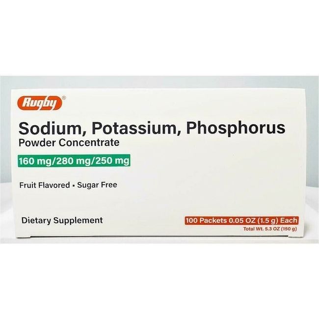 Rugby Sodium Potassium Phosphorus 100 Packets (Compare to Phosnak) -Exp 12-2023