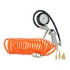 ABAC G-811TI 5-Piece Tyre Inflator Kit, 60 mm Diameter Tyre Inflator + Spiral Hose + 3 Nozzle Attachments