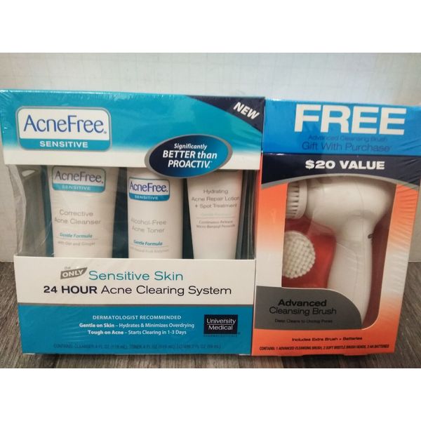 Severe Acne Free 24 Hr Acne Clearing System Kit Wcleansing brush (PLS READ) PROP