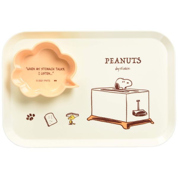 Ken Onishi PF-1600 Peanuts Melamine Plate & Bowl Set, Toaster, Ivory Plate: 10.3 x 6.9 inches (26.1 x 17.6 cm)