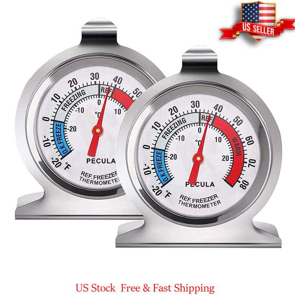 2PK Refrigerator Thermometer Freezer Kitchen Fridge Temperature Gauge Sensor