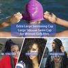 Extra Large Swim Cap for Braids and Dreadlocks Women Men Silicone Swimming Cap for Long Thick Curly Weaves Afro Hair Extensions (Black, Purple)