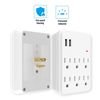 Dual Function 6 Outlets Surge Protected Current Wall Tap with 2 USB Charging Ports 2.1A 120V AC