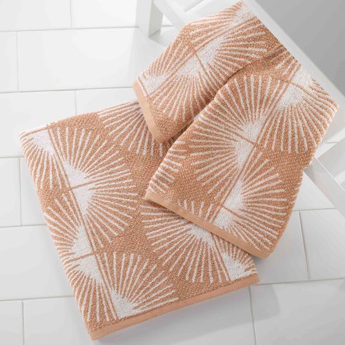 Nicole Miller - Hand Towels, Soft & Absorbent Cotton, Dorm Room Essentials, Set of 2 (Kendall Collection, Clay)
