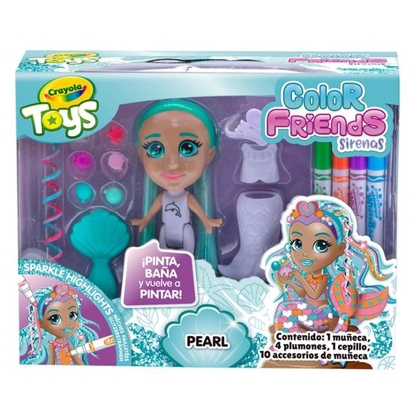 CRAYOLA Colour 'n' Style Mermaid Friends: Pearl | Colour & Style Your Own Mermaid, Again and Again! (Includes Magic Dry-Erase Pens) | Ideal For Kids Aged 3+