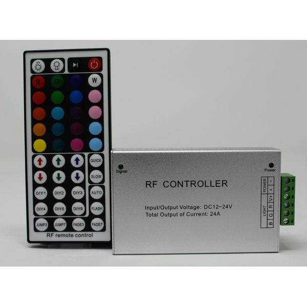 44 Key RF Remote Wireless RGB Controller DC 12V 24A for SMD 5050 3528 LED Strip