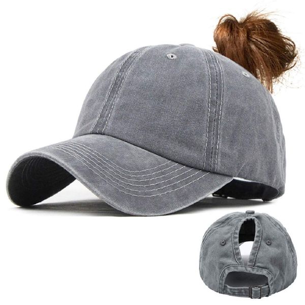 Voqeen Damen Basecap Baseball Cap Kappen Baseball Mützen Baumwolle Baseballmütze Sport Cap Snapback Cap Mädchen Mütze Hip Hop Cap Verstellbar UV Schutz Sonnenhut für Draußen Basecap(Grau)