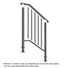 Practical Matte Black 2 Steps Stair Handrail, Outdoor Stair Railing