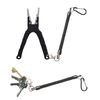 uxcell Spring Keychain Carabiner Hook Coil Strap Black