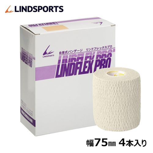 LINDSPORTS Lindflex PRO Self-Adhesive Tape Taping (3.0 inches x 1.8 ft (75 mm x 4.6 m) (Pack of 4), White)