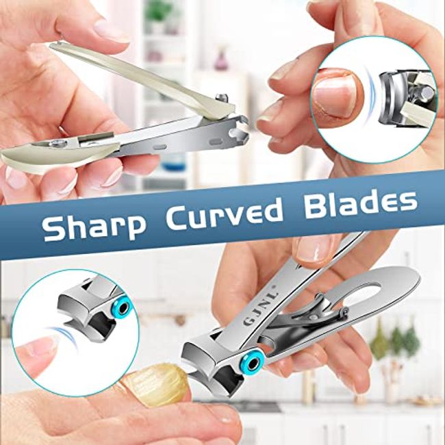Nail Clippers for Men Thick Nails Professional Nail Cutter with Catcher  Wide Jaw Opening Sharp Toenail Clippers-Heavy Duty Toe Nail Clippers  Durable Fingernail Clipper for Seniors Long Handle