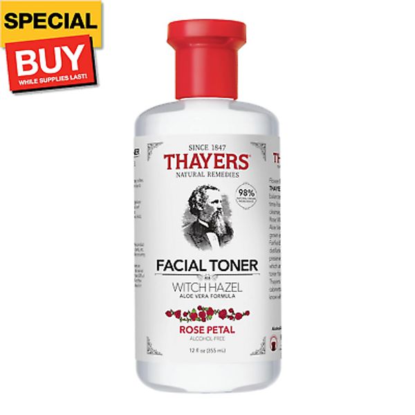 Alcohol-Free Rose Petal Witch Hazel Facial Toner for Glowing Skin, Soothing, Hyd