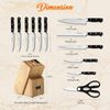 NutriChef 13-Piece Kitchen Knife Set with Wooden Block - Precision Crafted St...