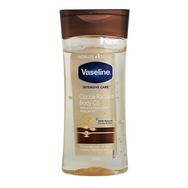 Vaseline Intensive Care Cocoa Radiant Body Oil 100% natural cocoa butter for dry skin 200 ml