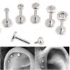 16G 5/16" 3MM GEM cz TRAGUS LABRET LIP RING BODY PIERCING INTERNALLY THREADED