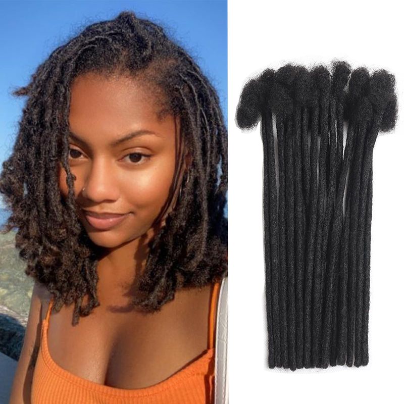 Fully Handmade Permanent Loc Extensions Human Hair 0.8 cm Width ...