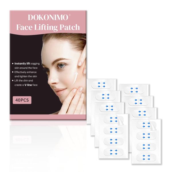 DOKONIMO Face Tape Lifting Invisible, Face Lift Tape Invisible, Facelifting Tape, Facelift Tape for Face Invisible, Secret Lift Pro Neck and Jaw Lift, Double Chin Tape 40 Pcs…