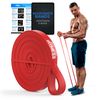 Red Pull Up Resistance Band – 20–35 lb Long Rubber Workout Band for CrossFit, Chin Ups, Push Ups, Stretching & Mobility – Assisted Exercise Bands for Men and Women – Power Loop for Gym & Home Training