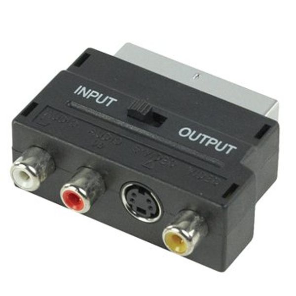 Ex-Pro Scart Adapter Switchable Plug to RCA Phono/S-VHS - 5 Pack
