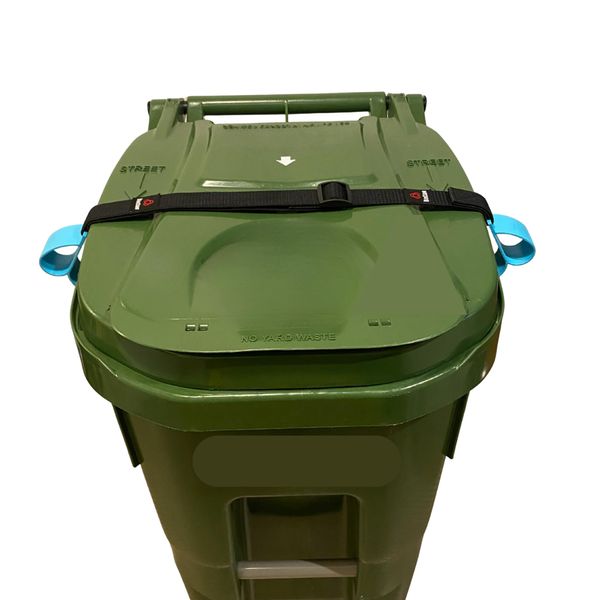 SideArm by BinClaw - Maximum Security - Trash Can Lock Security Device, Universal Fit, Dual Clasp Protection, No Tools Required (SideArm Round Trash Cans)