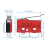 Baomain 10pcs R Type Lever Actuator Miniature Micro Switch XSS-5GL13 Black&Red