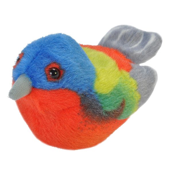 Wild Republic Audubon Birds Painted Bunting Plush with Authentic Bird Sound, Stuffed Animal, Bird Toys for Kids & Birders