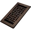 Floor Register Plastic 4"W x 8"H Rubbed Bronze Easy Install Home Vent