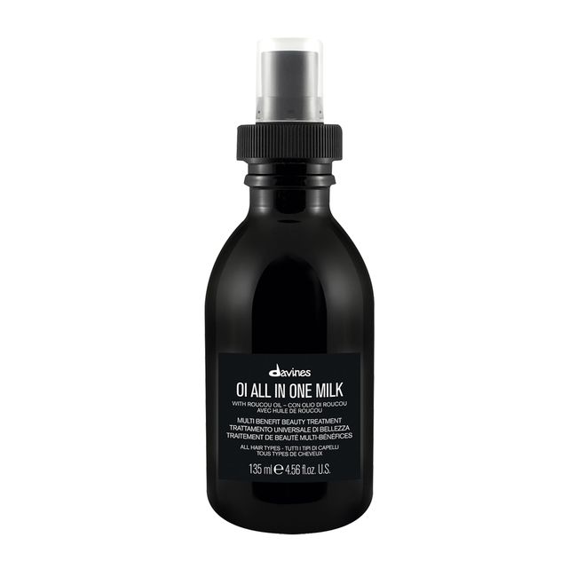 Davines OI All in One Milk | Hair Milk Spray | Powerful Hair Detangler + Heat Protection | Smoothes Frizzy Hair | 4.56 Fl Oz