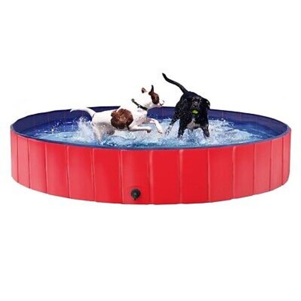 Red Collapsible Pet Pool Toddler Pool Ball Pit Sandbox 63”x12” XXL NEW!