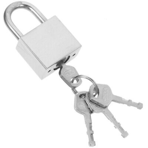 Small Lock Stainless Steel Padlocks Wheel Key Cabinet with Keys Jewelry Box