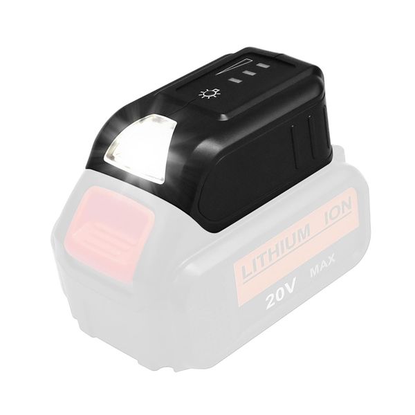 USB Power Source Adapter Charger DCB090 Replacement, Compatible with Dewalt 18V 20V Lithium-ion Battery with LED Light