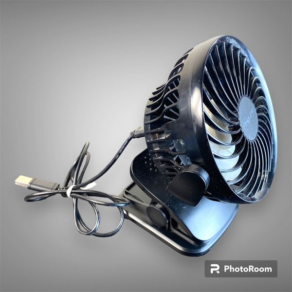 AngLink Portable USB Or Battery Operated Fan With Clamp Black