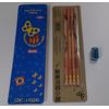 Berol Triangular Pencils Natural Pack of 4 Non Toxic with FREE Sharpener