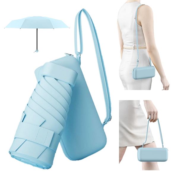 MOLHEM Backpack Folding Travel Umbrella (Azure)