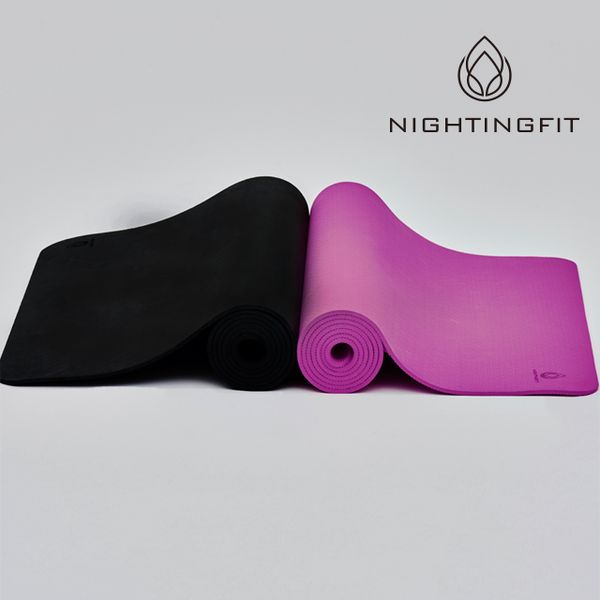 Nighting Fit TPE Yoga Mat 6mm, TPE Yoga Mat 6mm Black