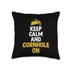 Keep Calm And Cornhole On Bean Bag Corn Toss Throw Pillow